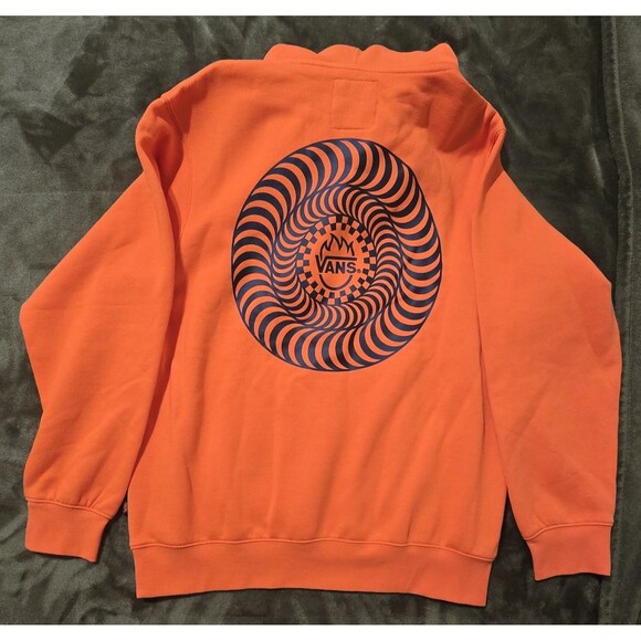 VANS Spitfire Wheels Pullover Hoodie Flame Orange Size Small NEW - Picture 1 of 6